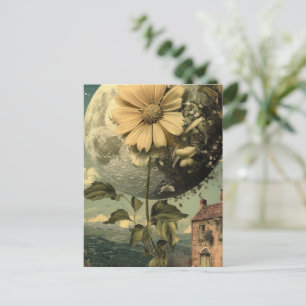 Moonlit Blume und Vintager Charme Postkarte