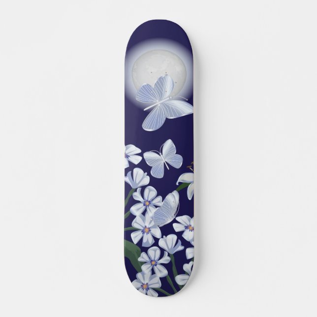 Moonlit Butterfliegen Skateboard (Vorne)