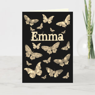 Moonlit Butterfly Gothic Art Emma Name Feiertagskarte