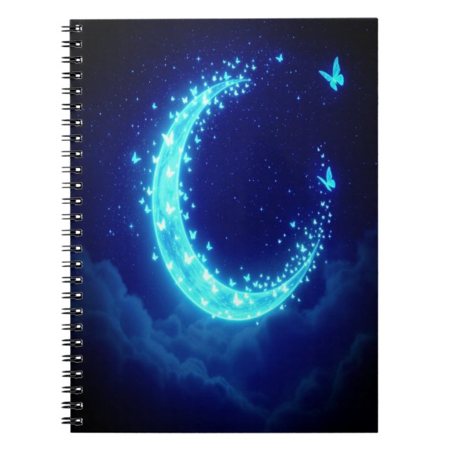 Moonlit Butterfly Journal - Magisches Notebook Notizblock (Vorderseite)