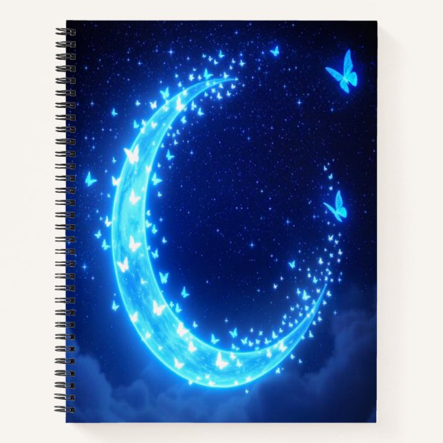 Moonlit Butterfly Journal - Magisches Notebook Notizbuch (Vorderseite)