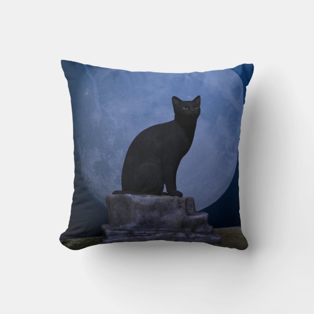 Moonlit Cat Kissen (Vorderseite)