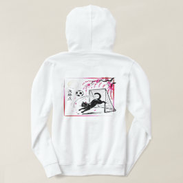 Moonlit Cherry Blossom Cat Soccer for japaness art Hoodie