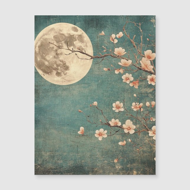 Moonlit Cherry Blossom Serenity Magnetkarte (Vorderseite)