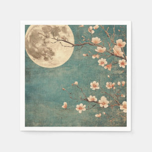 Moonlit Cherry Blossom Serenity Serviette
