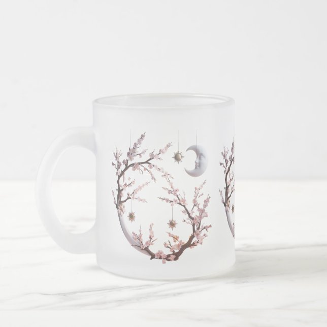 Moonlit Cherry Blossoms - Elegant Mattglastasse (Links)