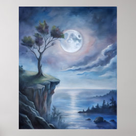 Moonlit Cliffside schön Poster