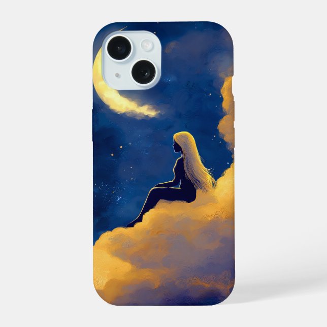 Moonlit Clouds iPhone 15 Case  Hülle (Rückseite)