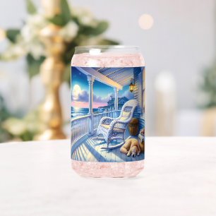 Moonlit Coastal Porch mit Hund & Ocean View Dosenglas