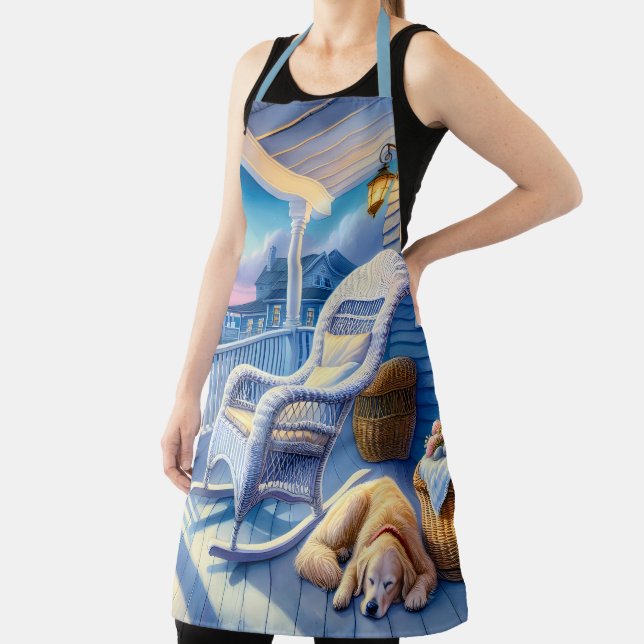 Moonlit Coastal Porch mit Hund & Ocean View Schürze (InSitu)