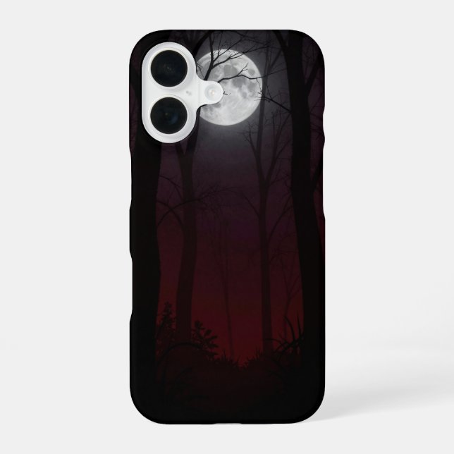 Moonlit Dark Forest Gothic Phone Case iPhone 16 Hülle (Rückseite)