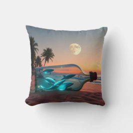 Moonlit Delphine: Ozeanglühen in einer Flasche & A Kissen