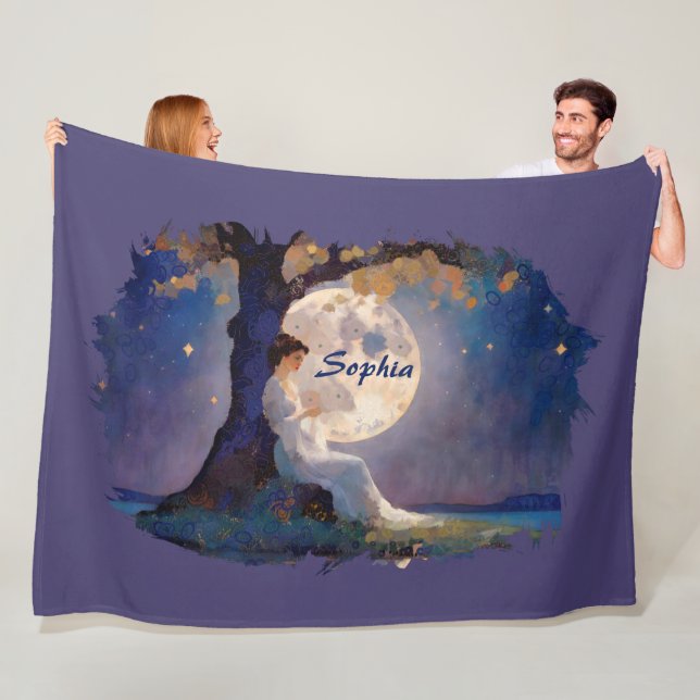 Moonlit Dreamer - Serene Night Sky Fleecedecke (Beispiel)