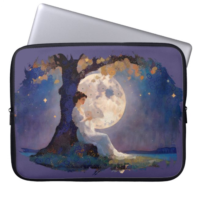 Moonlit Dreamer - Serene Night Sky Laptopschutzhülle (Vorderseite)