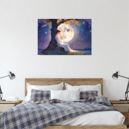 Moonlit Dreamer - Serene Night Sky Leinwanddruck
