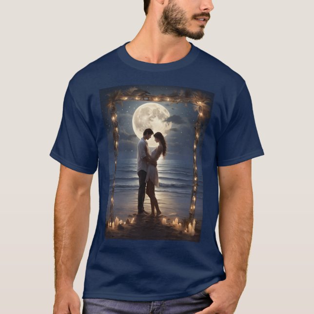 Moonlit Elegance: Atemberaubende Beleuchtungsrahme T-Shirt (Vorderseite)