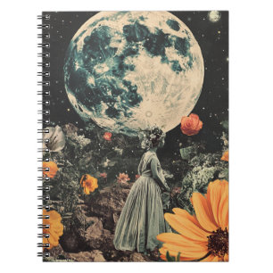 Moonlit Elegance - Frau mit Mond (3) Notizblock