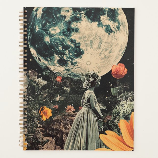 Moonlit Elegance - Frau mit Mond (3) Planer (Vorderseite)