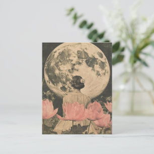 Moonlit Elegance - Zurück auf die Frau mit dem Mon Postkarte