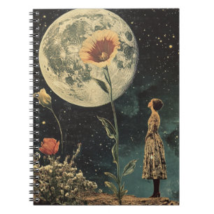 Moonlit Elegante - Frau mit dem Mond Notizblock