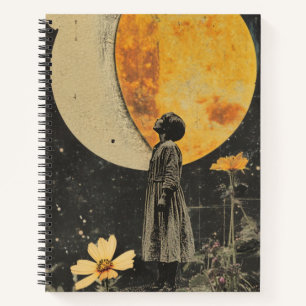 Moonlit Elegante - Frau mit dem Mond Notizbuch