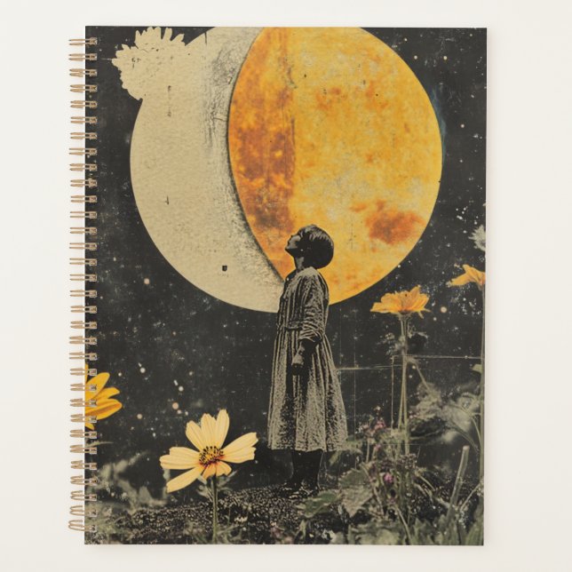 Moonlit Elegante - Frau mit dem Mond Planer (Vorderseite)
