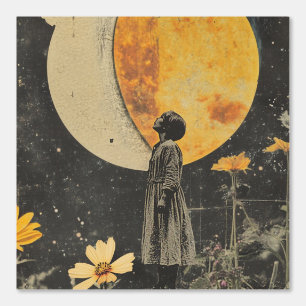 Moonlit Elegante - Frau mit dem Mond Tapete
