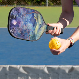 Moonlit Enchanted Forest Nightscape Pickleball Schläger