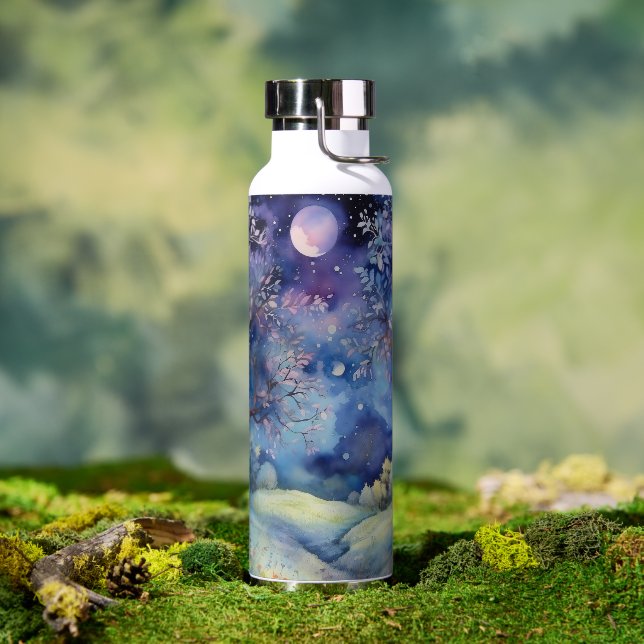 Moonlit Enchanted Forest Nightscape Trinkflasche (Außenbereich)