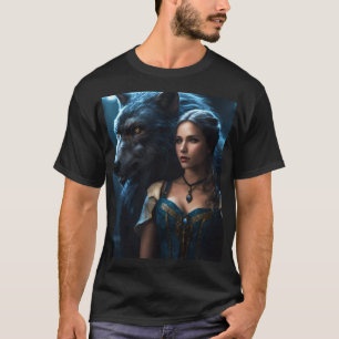 Moonlit Encounters: Ein hyperrealistisches Portrai T-Shirt