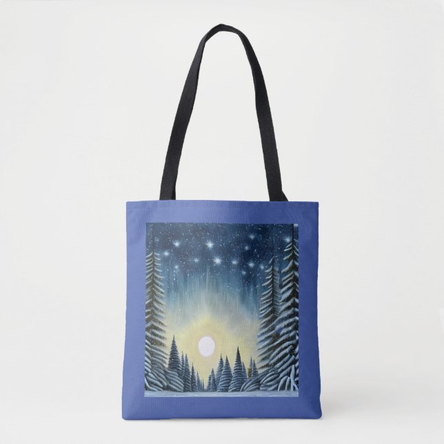 Moonlit Evergreen Snowscape Under The Night Stars (Vorderseite)