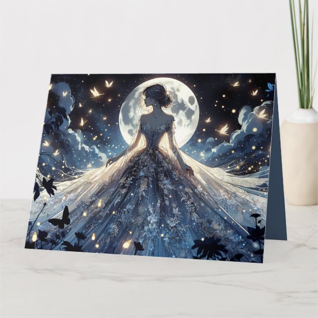Moonlit Fairy Princess Celestial Gown Karte (Vorderseite)