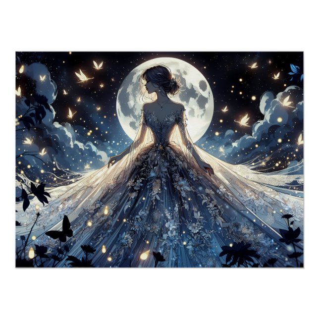 Moonlit Fairy Princess Celestial Gown Poster (Vorderseite)