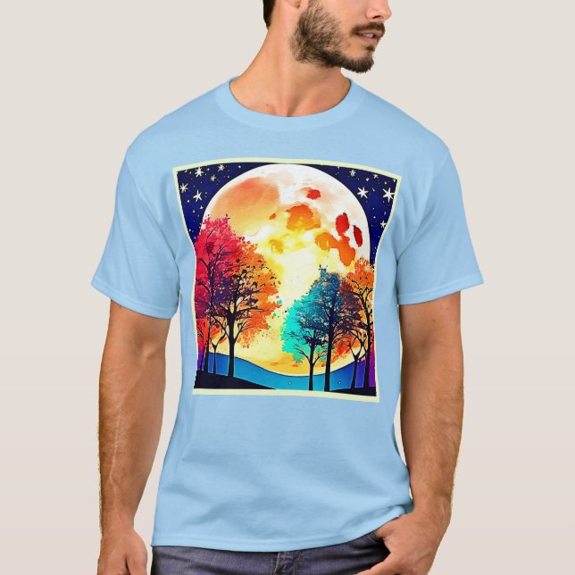 Moonlit Forest Fantasy Art T-Shirt (Vorderseite)
