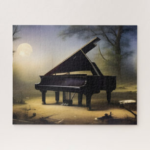 Moonlit Forest Piano   Digitale Kunst Puzzle