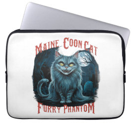 Moonlit Friedhof Whispers: Furry Ghost Design Laptopschutzhülle