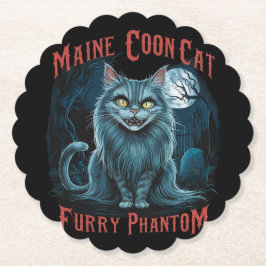 Moonlit Friedhof Whispers: Furry Ghost Design Untersetzer