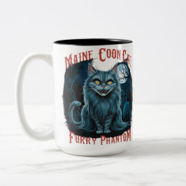 Moonlit Friedhof Whispers: Furry Ghost Design Zweifarbige Tasse