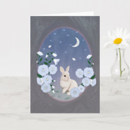 Moonlit Garden Bunny 5x7 Greeting Card Karte
