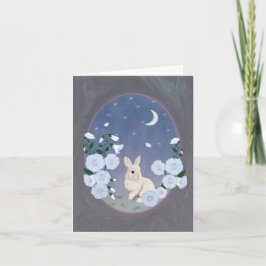 Moonlit Garden Bunny Small Greeting Card  Karte