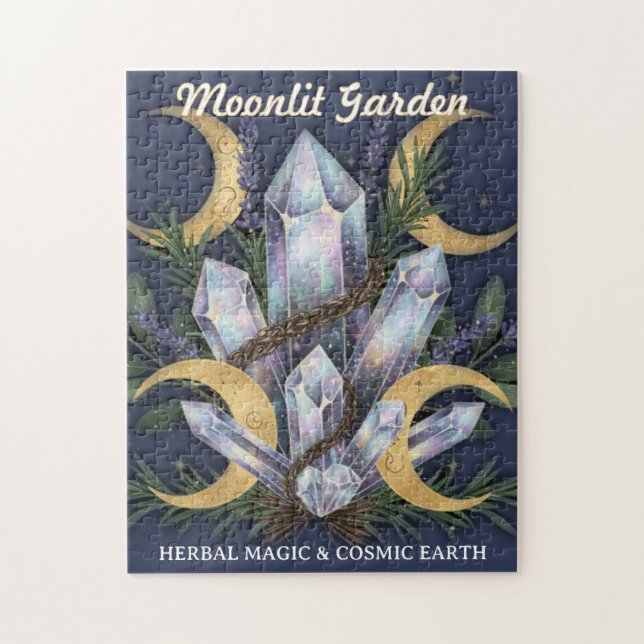 Moonlit Garden Crystal Bouquet • Herbal Magic Puzzle (Vertikal)