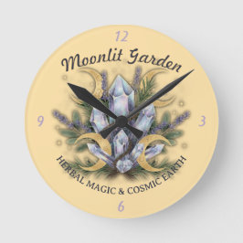 Moonlit Garden Crystal Bouquet - Herbal Magic Runde Wanduhr
