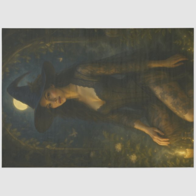 Moonlit Garden Hexe Gothic Halloween Decoupage Seidenpapier (Vorderseite)