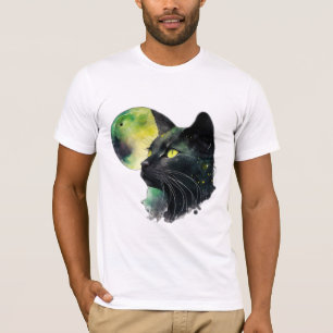 Moonlit Gaze - Mystic Black Cat T-Shirt