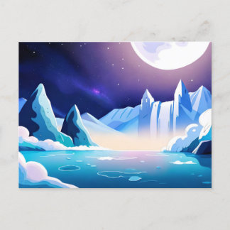 Moonlit Glaciers Postkarte