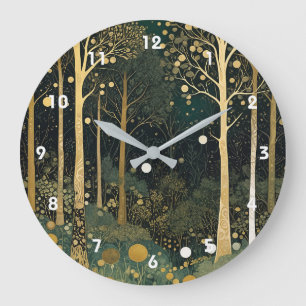 Moonlit Golden Grove Große Wanduhr