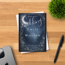 Moonlit Grove Celestial Woodland Wedding Acryleinladungen
