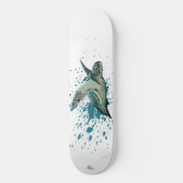 "Moonlit" grünes Meeresschildkröte ~ Skateboard