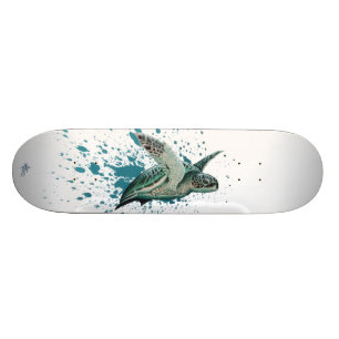 "Moonlit" grünes Meeresschildkröte ~ Skateboard