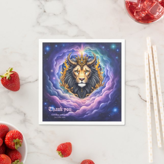 Moonlit Guardians – Cosmic lion.  Serviette (Beispiel)